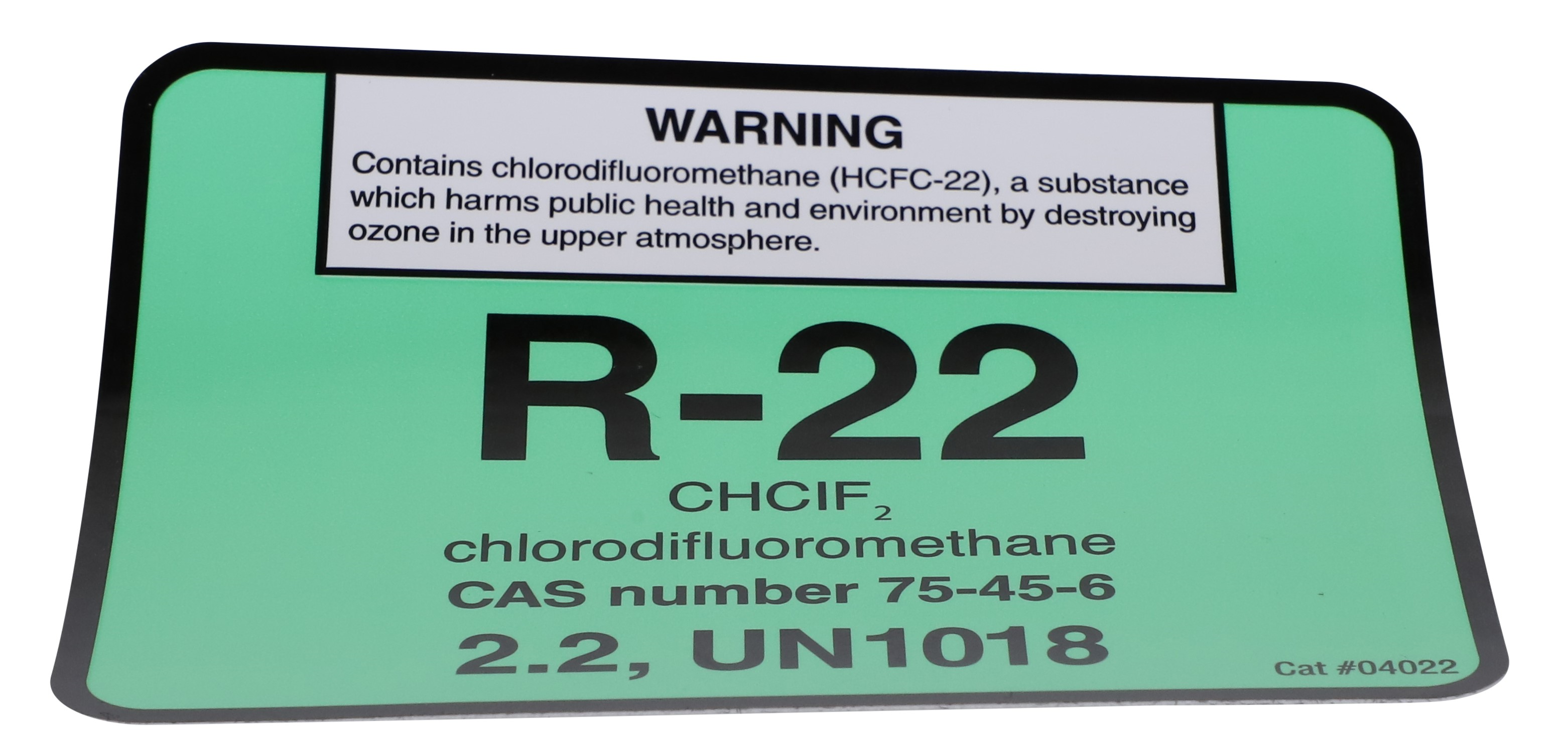 R22 UNIT WARNING LABEL 10/EA